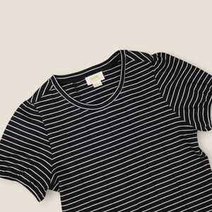 Maeve by Anthropologie Corset Peplum Top Womens Green Stripe Coquette Size S